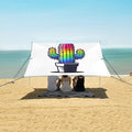 ALAZA Cactus Cacti Rainbow Color Beach Tent Sun Shelter UPF50+ Protection Beach Shade Canopy w/ 4 Sandbags for Outdoor Camping Fishing Backyard Fun Picnic 10x9 ft