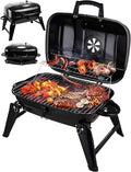 Grill Trade Portable Charcoal Grill - Mini BBQ Grill - Small Table Top Charcoal Grill for Camping Outdoor Cooking - Foldable Camping Grill for Picnics Tailgating and Backyard Grilling
