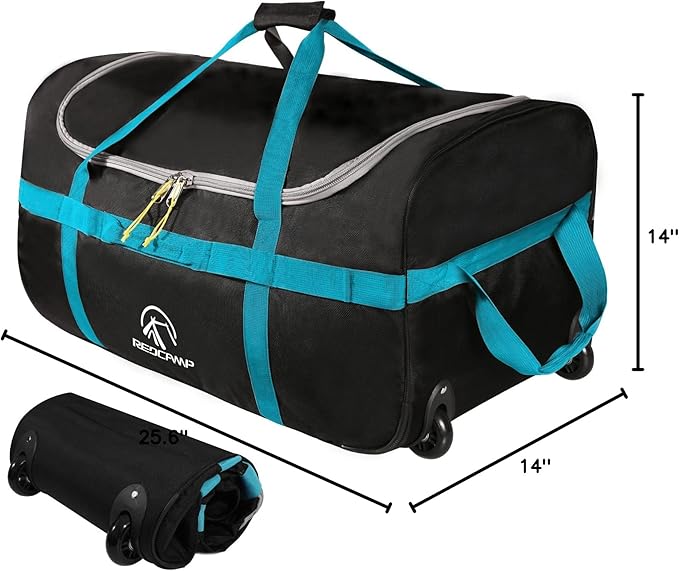 REDCAMP 85L/120L/140L Foldable Duffle Bag with Wheels Large Travel Duffel Bag