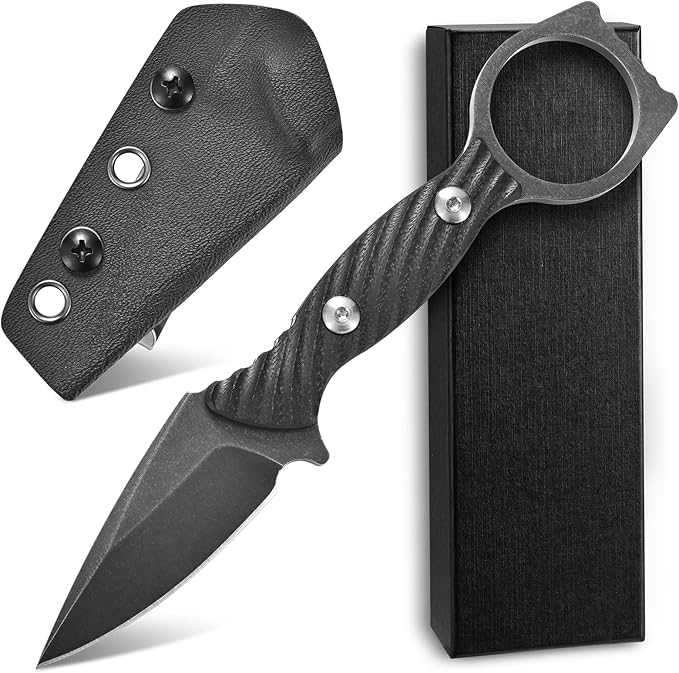 C1399 6.5 Small Fixed Blade KnifeD2 Blade G10 Handle Full Tang EDC Tool Knife with Pocket Clip for OutdoorSurvivalHikingCamping
