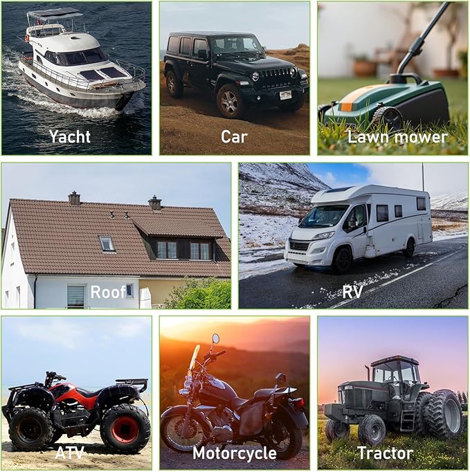Solar Panel Kit 50W 24V Solar Battery Trickle Charger Maintainer with Upgrade PWM Controller and SAE Cable Waterproof Solar Charger for 24V Car RV Marine Truck Boat Motorcycle ATV Rechargeable Battery