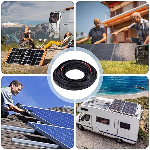 40FT 12AWG Solar Panel Extension Cable with Female and Male Connectors Solar Cable for Solar Panels Charge Controllers and Solar Generator (12AWG 40FT)