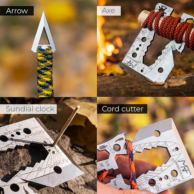 Adventur – 40+ Tools Survival Credit Card Multitool – 440C Stainless Steel Pocket Axe Tool with Knife Wrenches Ruler Bottle &amp Can Opener
