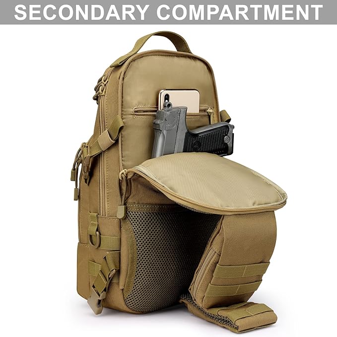 G4Free EDC Bag Tactical Sling Bag Backpack Molle Chest Shoulder Assault Pack Rectangular Outdoor Daypack