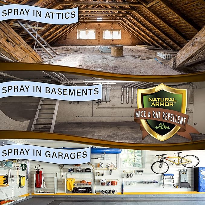 Mice &amp Rat Repellent. Peppermint Repellent for Mice/Mouse Rats &amp Rodents. Natural Spray for Indoor &amp Outdoor Use. 128 OZ Gallon Trigger Sprayer Ready to Use