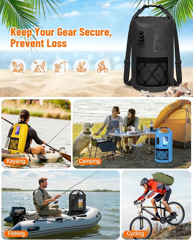 Waterproof Dry Bag 20L/30L Roll Top Waterproof Backpack with Waterproof Phone Case Heavy Duty Storage Bag for Women Men for Travel Kayaking Boating Rafting Camping Hiking &amp Beach