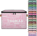 Storage-Bins with LidsPersonalized Baby-Keepsake-BoxCloset-Storage-Bins with Name Pink Cubes-Box for Bedroom Under Bed