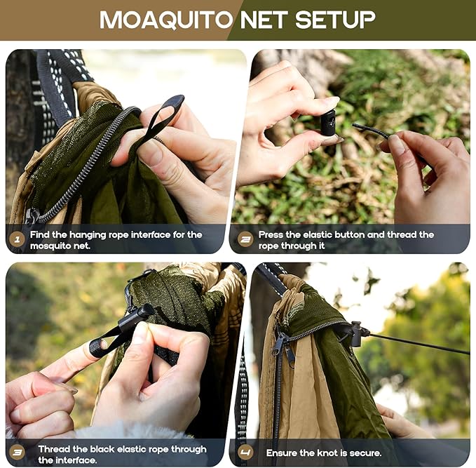 Camping Hammock Mosquito NetDouble &amp Single Portable Hammocks Hammocks with 2 Tree StrapsHammock Tent for Travel CampingCamping Accessories for Indoor Outdoor Hiking Backpacking Backyard Beach