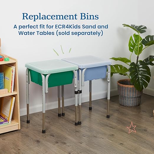 ECR4Kids Square Bin with Lid Storage Containers Green 2-Pack