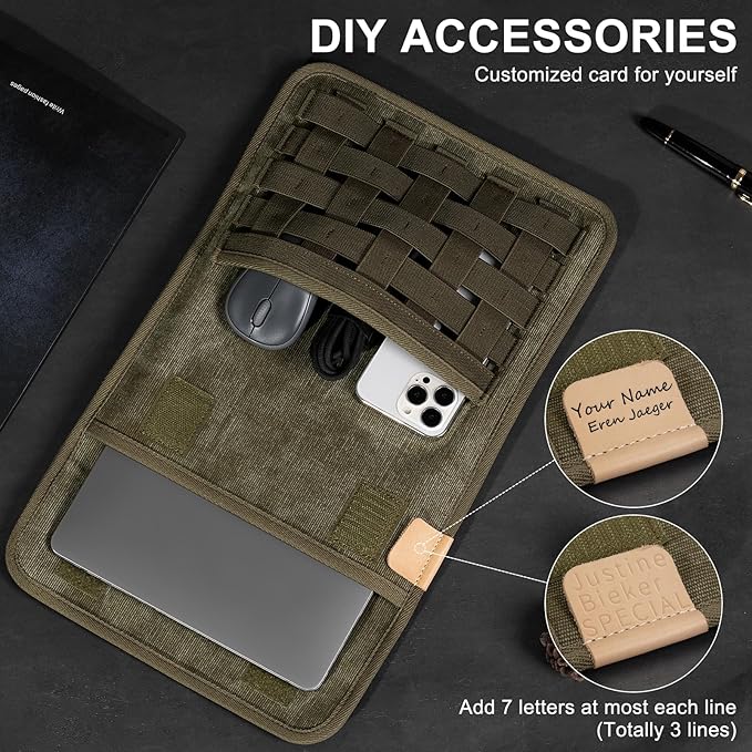 Gexmil Laptop Sleeve 16 inch 15-15.6 Inch Laptop Cover Compatible with MacBook Pro 16 M4 M3 M2 M1 HP Acer Dell Lenovo ASUS Notebook Computer Sleeve Bag with Pocket Army Green
