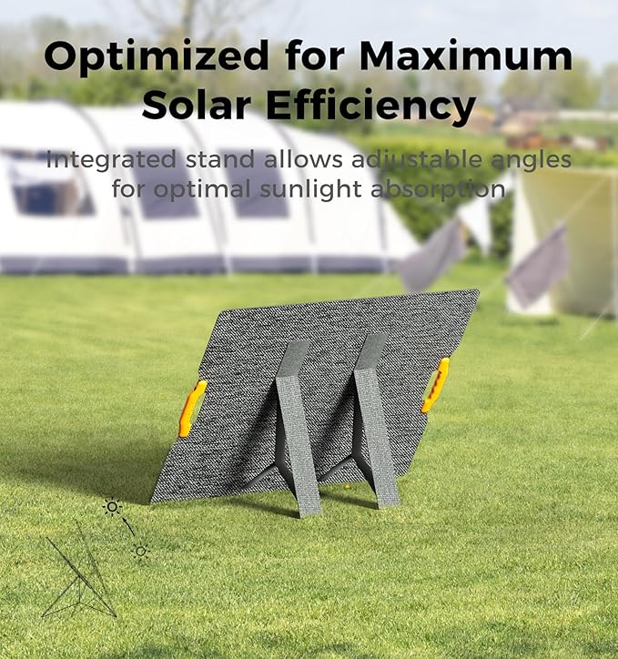 UDPOWER 120W Portable Solar Panel for Power Station Generator 18V Foldable Solar Cell Solar Charger with High-Efficiency Battery Charger for Outdoor Camping Van RV Trip