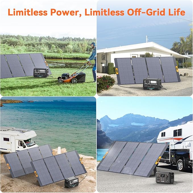 400W Foldable Portable Solar Panel for ALLWEI 1200W 2400W Power Station Solar Generator IP67 Waterproof with Adjustable Kickstand for RVs Camping Home and Blackouts