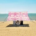 ALAZA Bow Plaid Pink Beach Tent Sun Shelter Portable Canopy Sunshade for Outdoor Camping Picnics Backyard Fun 10x9 ft