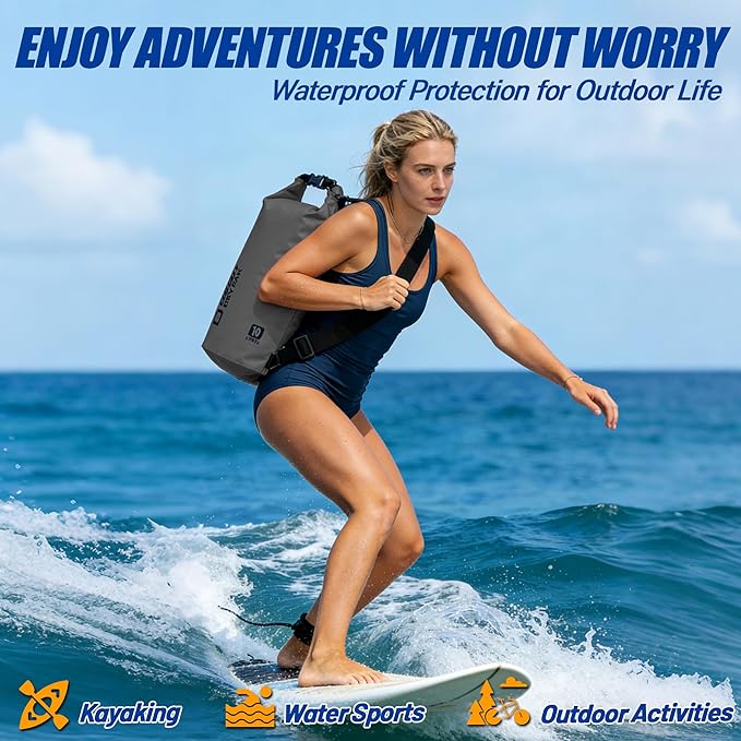 Waterproof Dry Bag 5L/10L/20L/30L/40L Roll Top Lightweight Storage Backpack with Phone Case for Women &amp Men Floating Waterproof Sack for Travel Swimming Kayaking Paddle Board Camping &amp B