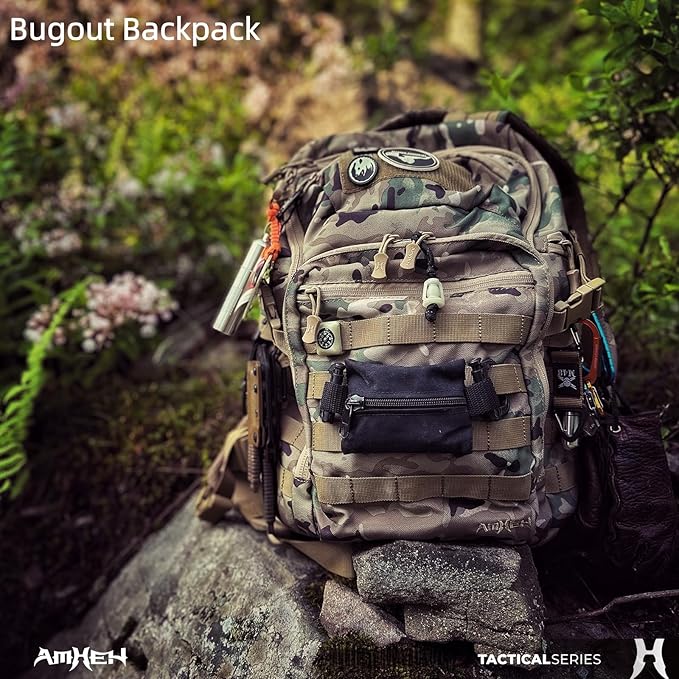 AMHEH 32L Tactical Backpack - 17 Laptop Suspended Protection 1050D Rugged Urban Everyday Carry Pack Get Home Bug Out Bag (Camo)