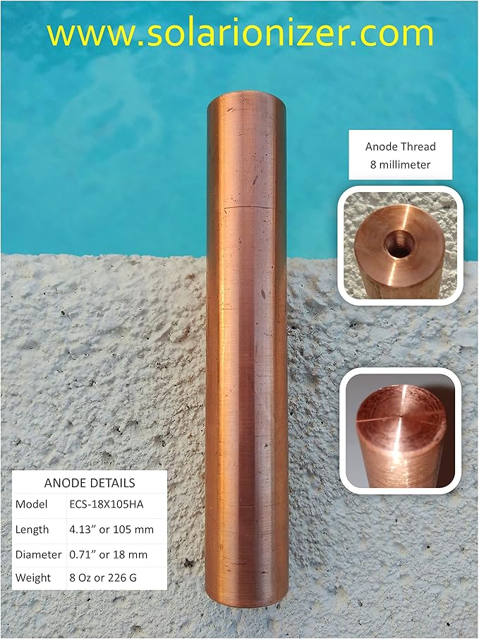 Hilltop Solar Replacement Copper anodes | Model: HA-18x105226G | Not Compatible with Other Brands | Read Description Before Order