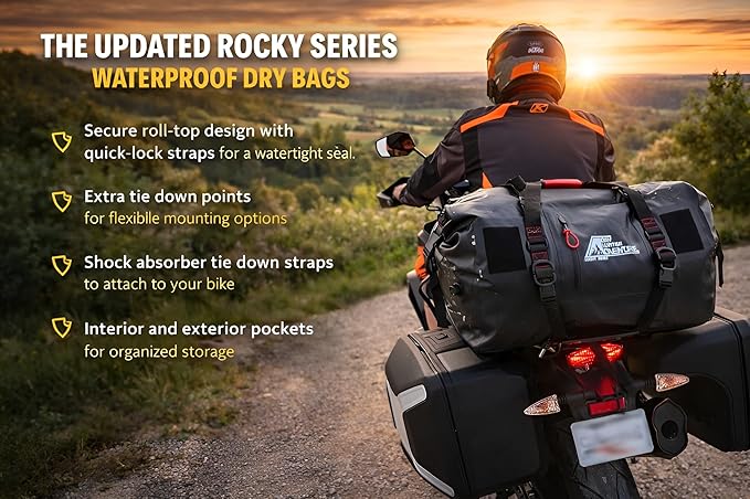 Waterproof Duffel Bag 120L - Marine Grade Dry Bag with Tie Down Straps for Motorcycle Touring Boating Camping | Roll Top Seal