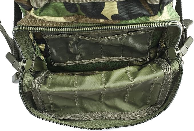 Mil-Tec Unisex Assault Pack - Rugged Durable Lightweight Ergonomic Versatile Tactical Outdoor Camping Hiking Backpack with Adjustable Padded Shoulder Straps &amp MOLLE Loops Woodland Camo 20L