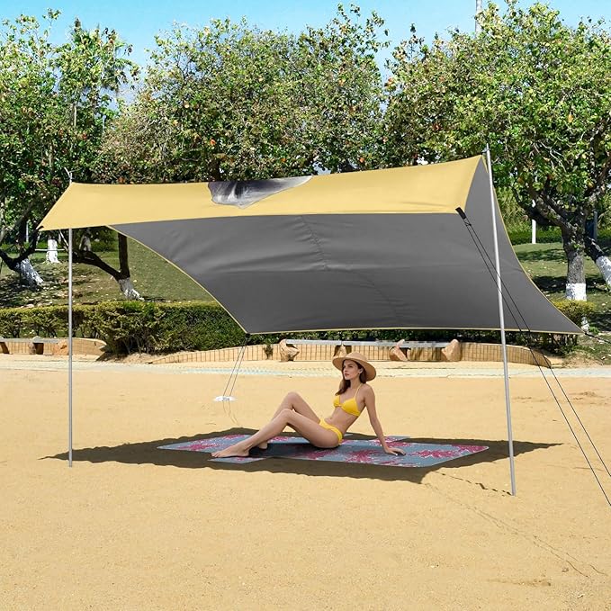 ALAZA Halloween Pumpkin Beach Tent Sun Shelter Portable Canopy Sunshade for Outdoor Camping Picnics Backyard Fun 10x9 ft