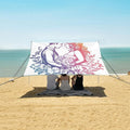 ALAZA Wedding Couple Gradient Color Beach Tent Sun Shelter UPF50+ Protection Beach Shade Canopy w/ 4 Sandbags for Outdoor Camping Fishing Backyard Fun Picnic 10x9 ft