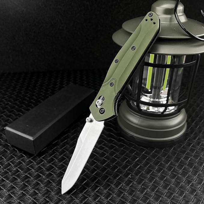 3.14 Inches D2 Steel Blade &amp Aluminum Handle Thumb Stud Manual Open Folding Knife EDC Suitable for Outdoor Camping Hiking and Adventure with Shoulder Straps Pocket Knife