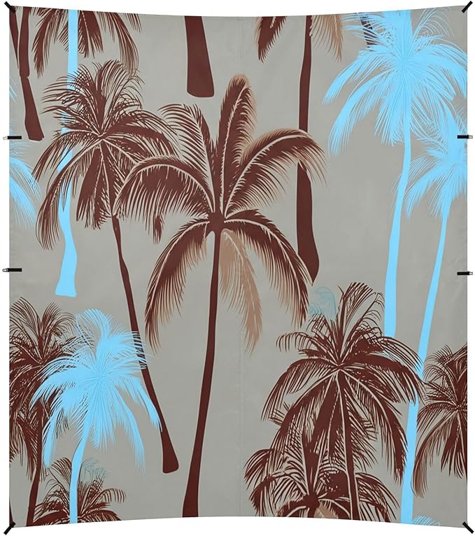 xigua Palm Tree Beach Tent Sun Shelter with Carrying Bag - Silver Coated Oxford Fabric Beach Canopy for Beach Camping Fishing - Includes Windproof Ropes Sandbags &amp Stakes