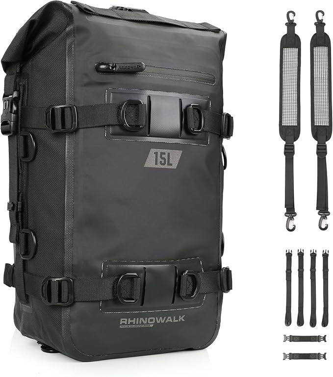 Rhinowalk Waterproof Duffel Bag 8/15/30L – Roll Top Dry Bag with Large Capacity Durable Waterproof Luggage for Boating Kayaking Camping Fishing &amp Travel