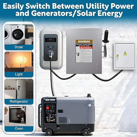 200 Amp 2P/3P Manual Generator Transfer Switch Heavy Duty 48000W General Double-Throw Safety Switches 120/240 Volt Transfer Switch for Home Generator Indoor &amp Outdoor (11.9 x 7.9 x 15.95)