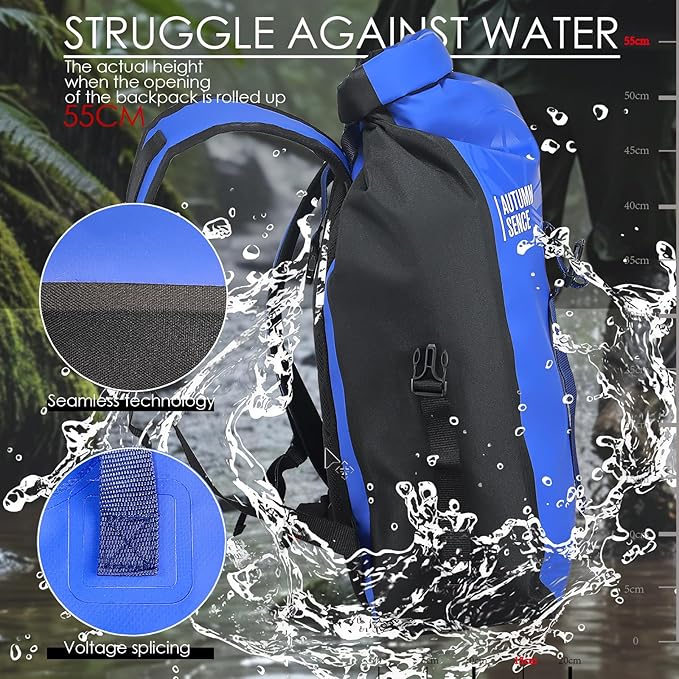 Dry Bags Waterproof Backpack Waterproof backpack for Water sportsboatingFloatinghiking camping and other outdoor activities 25L.(Blue)