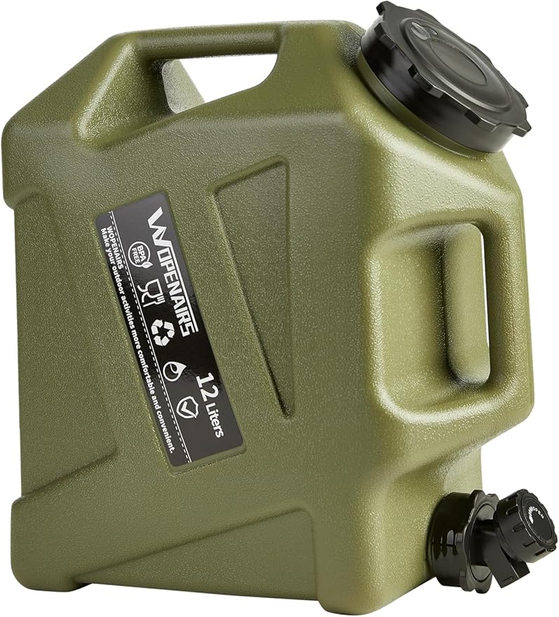 Water Container Water Jug with Spigot with (3.2-5) Gallons Portable No Leakage for CampingVehicle Car Hiking Hurricane Supplies RV