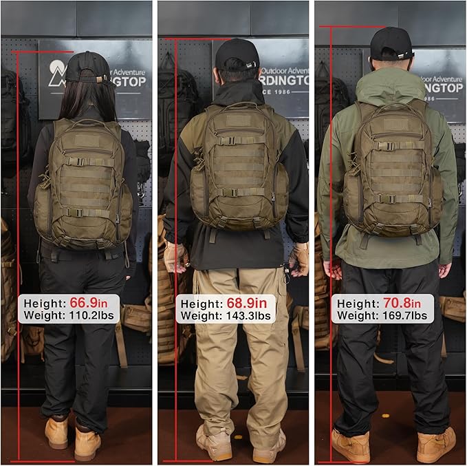 Mardingtop Tactical Molle Backpack for Men- 18L/28L EDC Hiking &amp Motorcycle Backpack