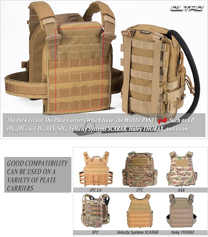 Tactical Small MOLLE Hydration Pack Outdoor Water Bladder Carrier Pack for Vest Backpack(Multicolor)