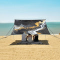 ALAZA Black Marble with Hints of White and Gold Pattern Beach Tent Sun Shelter Portable Canopy Sunshade for Outdoor Camping Picnics Backyard Fun 10x9 ft