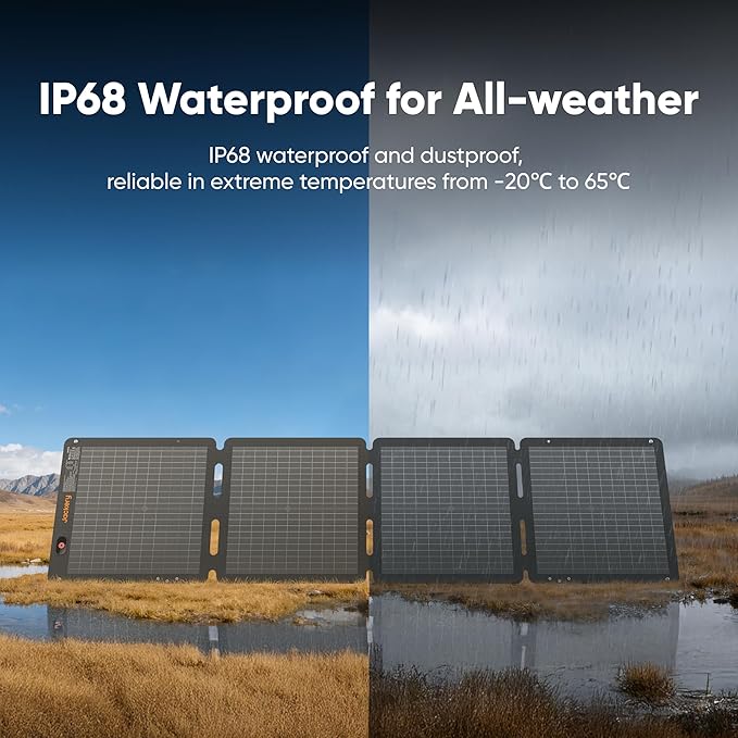 Jackery SolarSaga 100W Air Solar Panel 23% Conversion Efficiency Bifacial Panels IP65 Waterproof Foldable and Portable Solar Charger for Power Stations RVs Camping Off-Grid Life and PV Charging