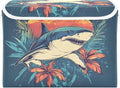 Tropical Fish Floral Storage Cube Bins Basket with Lid Collapsible Flip-top Fabric with Handle for Home Bedroom Closet Office 16.5×12.6×11.8 in