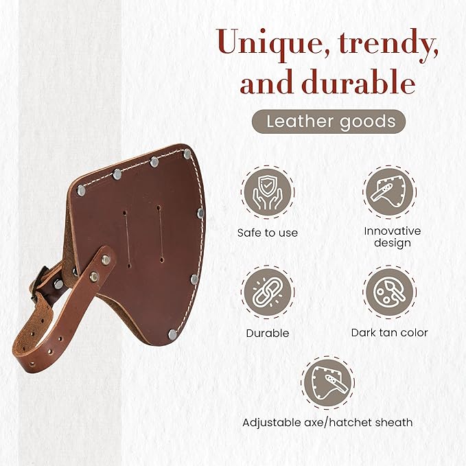 Style n Craft Camper/Sportsman's Hatchet Sheath Full-Grain Leather Axe Sheath with Secure Covering