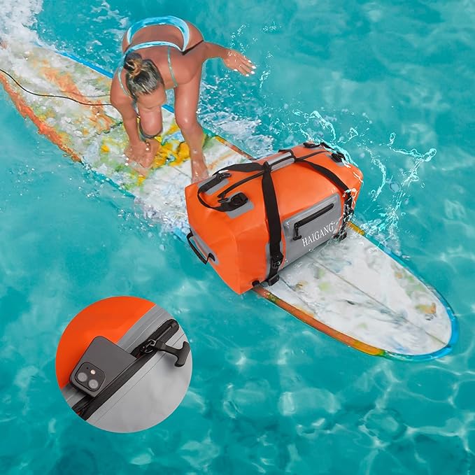 110L Waterproof Duffel Bag Travel Dry Bag Large Capacity Adjustable Thickened Straps and Handles Zip Closure Air Valve Fully Waterproof Perfect for Boating Rafting Motorcycle Kayaking