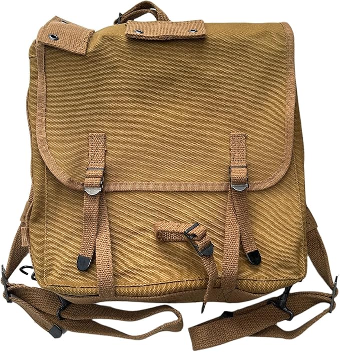 US M-1941 Haversack WW2 Field Bag Vintage Khaki Canvas Backpack WWII M1941 Upper Pack