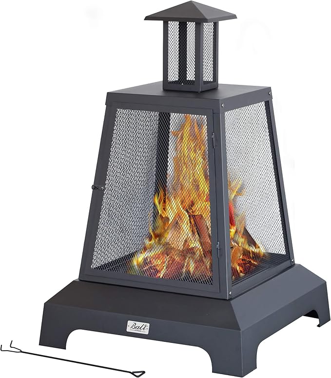 BALI OUTDOORS 28 inch Fire Pit Outdoor Outdoor Wood Burning Fire Pit Large Firepits for Outside Patio Garden Backyard
