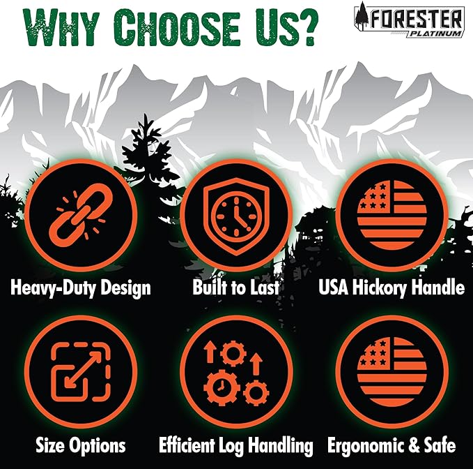 FORESTER Pickaroon Logging Tool | USA Hickory Handle | Hookaroon Logging Tool | Log Roller Tool &amp Forestry Tools for Dragging and Stacking Logs