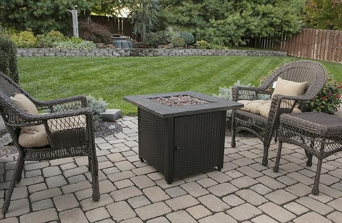 Endless Summer 30 Gas Outdoor Fire Pit Table with Resin Mantel