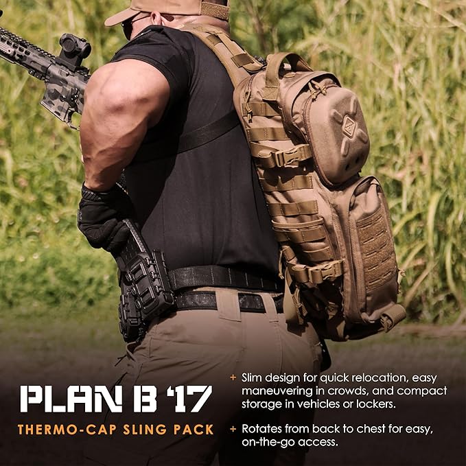 HAZARD 4 Plan B - Go-Bag Sling Pack With Molle Cross Body EDC Bag Travel Hiking Outdoor Activity (11.8 L) (Coyote Plan-B '17)