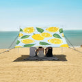 ALAZA Lemon on Blue Beach Tent Sun Shelter Portable Canopy Sunshade for Outdoor Camping Picnics Backyard Fun 10x9 ft