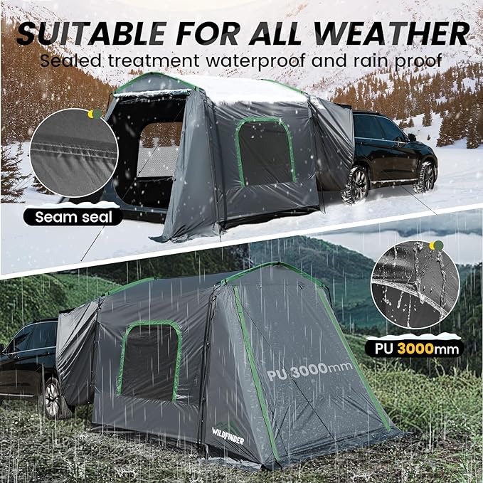 WildFinder SUV Tent Rectangle Car Tent for Family Waterproof &amp Windproof for Car Camping Large Camping Tents with Storage Bag SUV Van Jeep