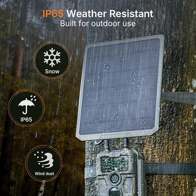 GardePro SP1000 Solar Panel for Trail Cameras 10W High-Efficiency Solar Charger for E6 2.0 Pro E8 2.0 Pro R3 Pro X60 Pro Max X66 Pro &amp More