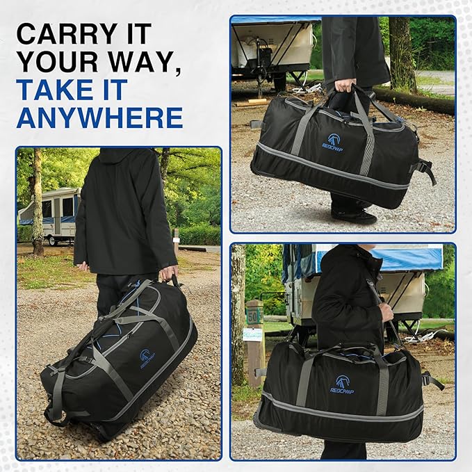 REDCAMP 85L/120L/140L Foldable Duffle Bag with Wheels Large Travel Duffel Bag