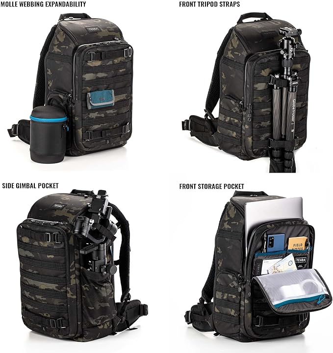 Tenba Axis v2 24L Camera Backpack for DSLR and Mirrorless cameras and lenses plus a 16-inch laptop – MutiCam Black (637-757)