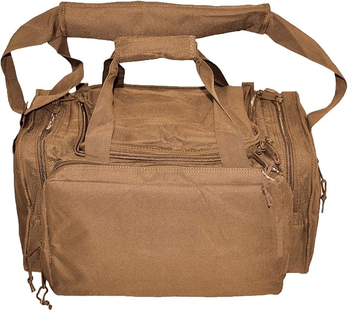 EXPLORER Backpack + Range Bag with Large Padded Deluxe Tactical Divider and 9 Clip Mag Holder - Rangemaster Gear Bag (Brown Tan Range Bag)