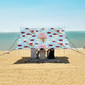 ALAZA Ice Cream Flower Cherry Pattern Beach Tent Sun Shelter Portable Canopy Sunshade for Outdoor Camping Picnics Backyard Fun 10x9 ft
