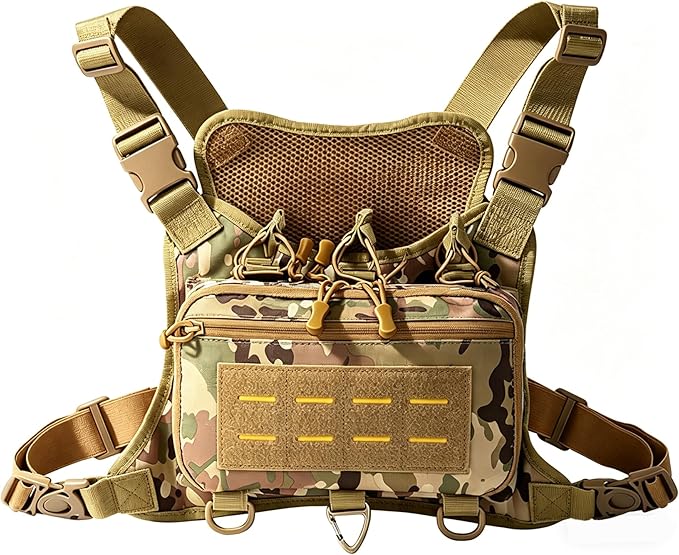 Tactical Chest Pack EDC Chest Bag Utility Molle Chest Rig Pouch with CCW Compartment Adjustable Strap Admin Pouch